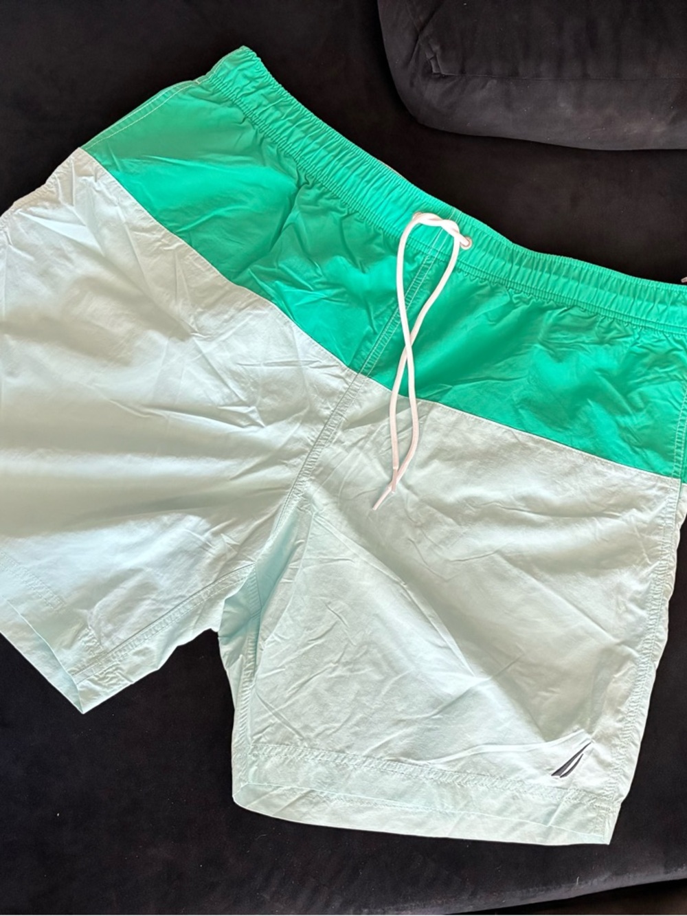 🌟NEW•Nautica Green•Mint Elastic•Drawstring•Waist Swim Shorts•SzXXL